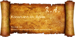 Konstantin Ádám névjegykártya